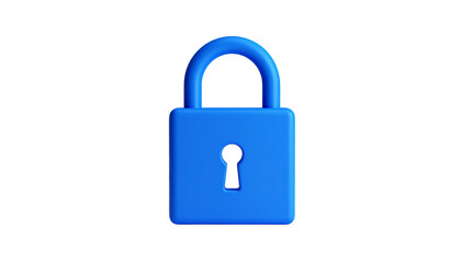 Blue, stylized padlock on black