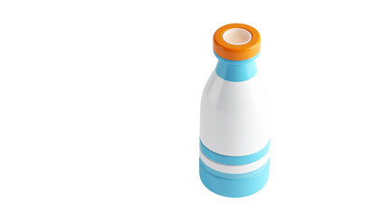 Bottle, white, blue, and orange trim