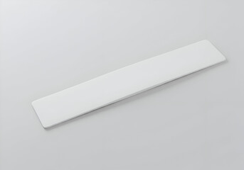 Blank white rectangular object on a light gray background. Modern design element for product mock-up or graphic design use.