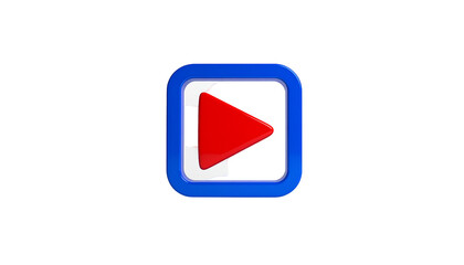 Play button with blue borders on black