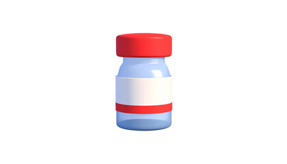Small 3D vaccine vial illustration