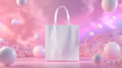 a blank white tote bag mockup. A mock-up. design presentation.