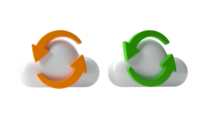 Digital Cloud Network Icons Set – isolated on transparent background