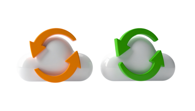 Digital Cloud Network Icons Set – isolated on transparent background