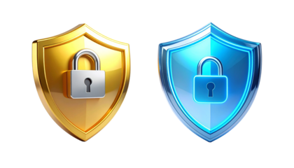 Digital Security Shield Icons Set – isolated on transparent