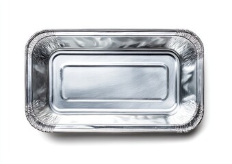 Empty rectangular aluminum foil food pan (2)