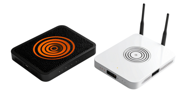  Dual Wi-Fi Router Designs with Signal Indicators – isolated on transparent background