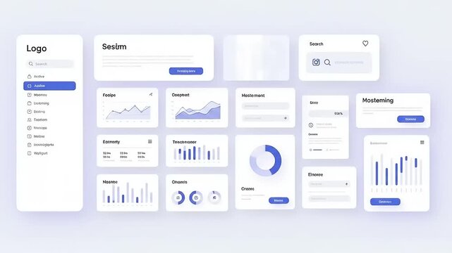Modern UI Design Elements and Data Visualization for Business.