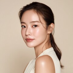 Portrait of a Serene Asian Woman with Natural Beauty _ai_generated