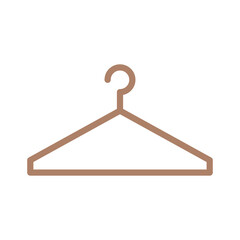 Minimalist Brown Clothing Hanger Icon With Transparent Background Isolated Simple Outline Design