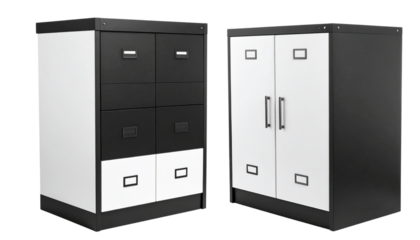 Modern Office Filing Cabinet Bundle – isolated on transparent background