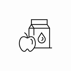 apple juice box icon sign vector