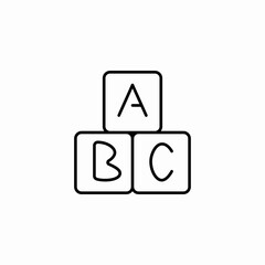 alphabet learning blocks icon sign vector
