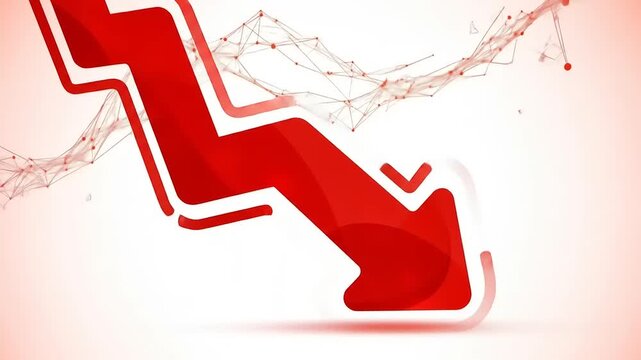 Red Arrow Pointing Downwards, Symbolizing Decline and Negative Trends in Business and Finance.