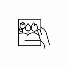 hand holding photo icon sign vector