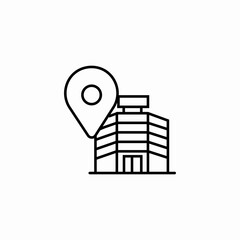 hotel location pin icon sign vector