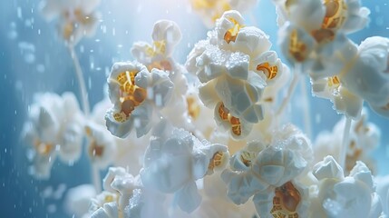 A photo of a close-up of popcorn with butter