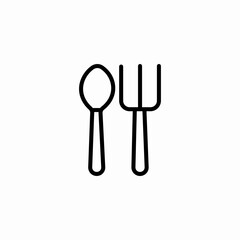 spoon fork cutlery icon sign vector