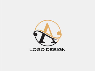 A letter logo in gold circle — elegant minimal design for company branding and professional identity