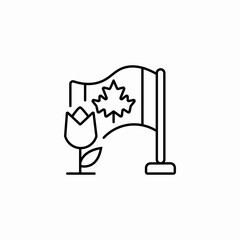 tulip canada flag icon sign vector