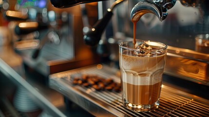 A photo of a coffee bar in a modern cafe.