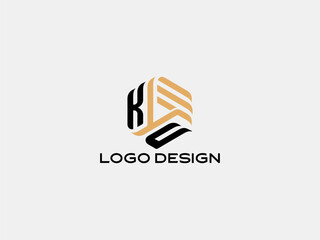 KU monogram in hexagon shape — bold modern logo design for corporate branding and technology business