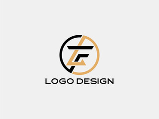 LF monogram logo in golden black — minimal modern lettermark design for elegant luxury brand identity