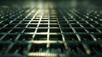 A photo of a 3D-rendered digital network grid.