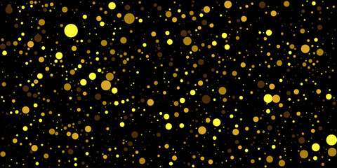 Golden Yellow Confetti Glitter  Festive Celebration Background