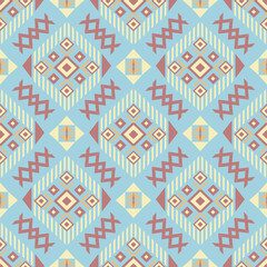 Geometric Ethnic pattern, Native American tribal fabric, tile, carpet, vector, illustration design, on a pastel tone background 