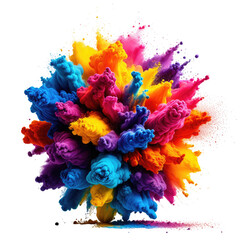 Vibrant explosion of color on a black background; a colorful display