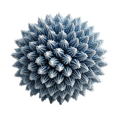 Spiky sphere. Azure/White spikes on radial structure. Dark background