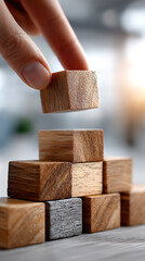 Building blocks of creativity wooden cube stacking activity at home indoor play conceptual imagery
