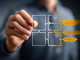 Creating innovative flowcharts for business processes in modern offices visualizing ideas and strategies professional setting