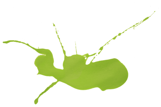 green watercolor splash brush isolated on transparent background