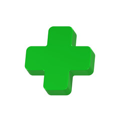 medical green 3d cross rendering
