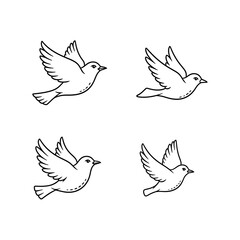 Obraz premium Four Doves in Flight - A Symbol of Peace and Freedom.