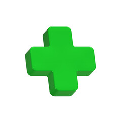 medical green 3d cross rendering