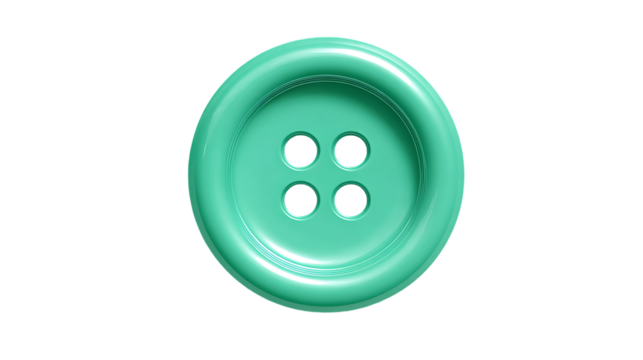 Floating Round Plastic Button Isolated on Transparent Background