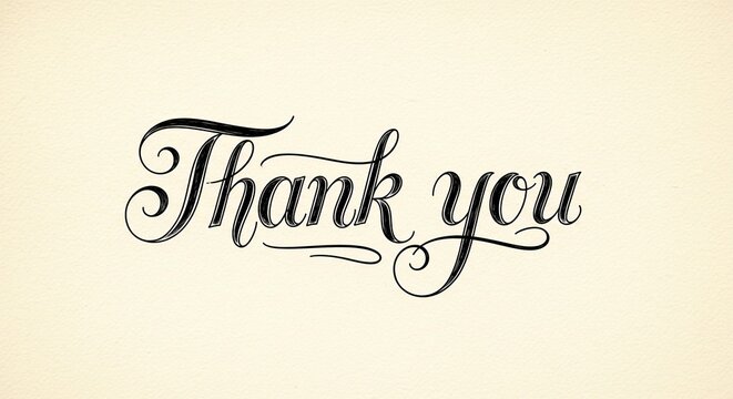 Elegant Thank You Calligraphy Typography Design