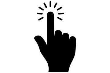 Obraz premium Illustration of a hand with the index finger pointing upwards and radiating small lines around it