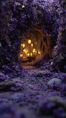 Wisteria-Framed Cave Entrance