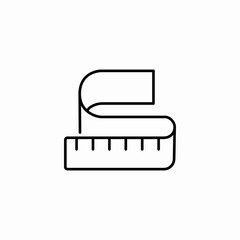 measuring tape tool icon sign vector