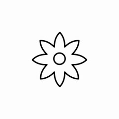 seven petal flower icon sign vector