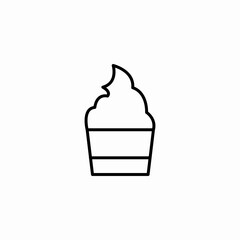 whipped cream cup icon sign vector