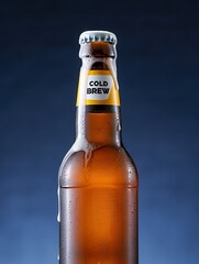 Cold Brew Beer Bottle with Water Droplets