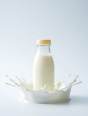 Refreshing Milk Splash in Glass Bottle