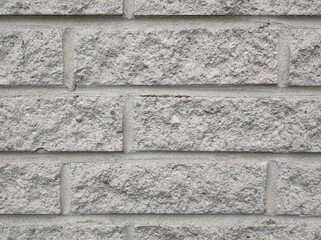 Rough texture and natural color give the bricks a rugged appearance. The cement joints create a uniform pattern that enhances the rustic feel.