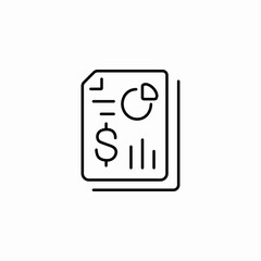 financial chart report icon sign vector