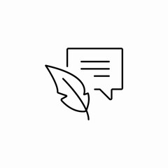 quill writing message icon sign vector